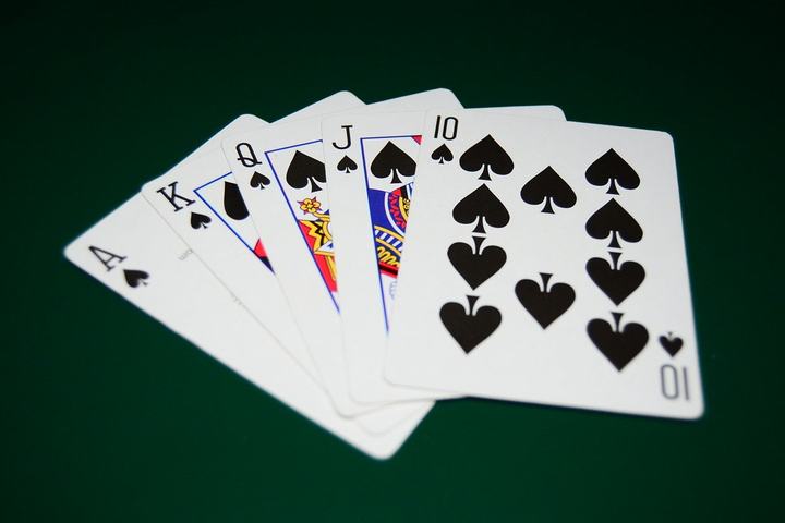 A royal flush in spades